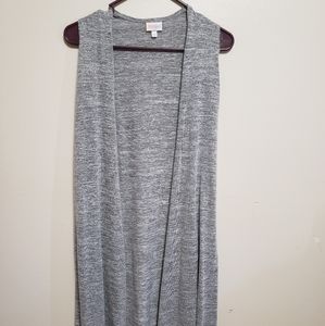 Lularoe Joy Vest Heathered Grey Size XS